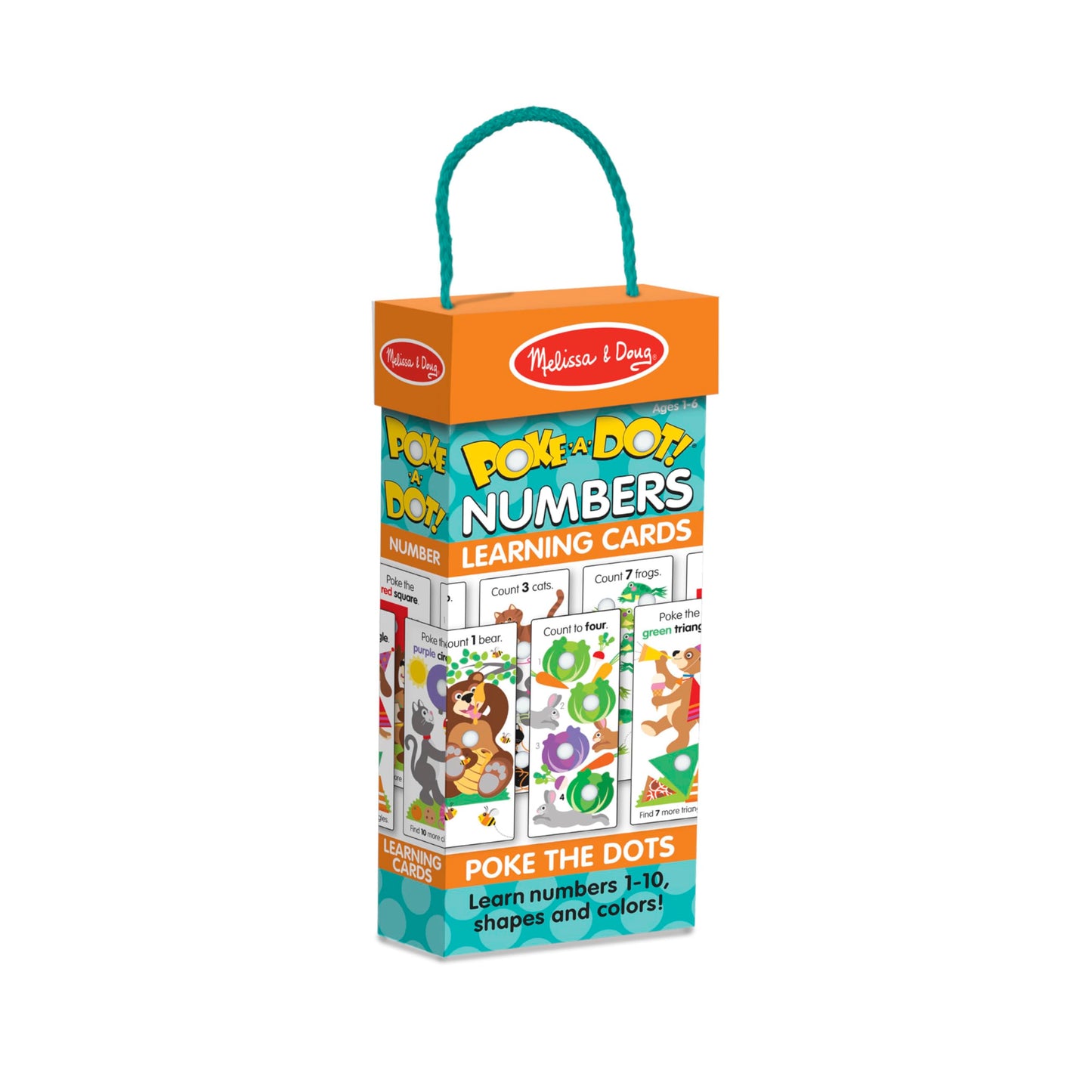 Melissa & Doug Poke-a-Dot! Numbers, Shapes & Colors Jumbo Learning Cards, 13 Double Sided