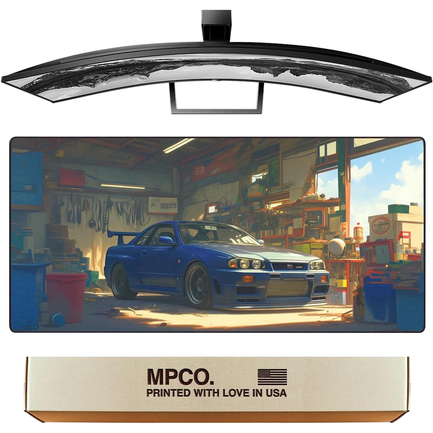 MPCO. Geralds-GTR Large Gaming Desk Pad, 36" x 17" Duraglyde Desk Mat