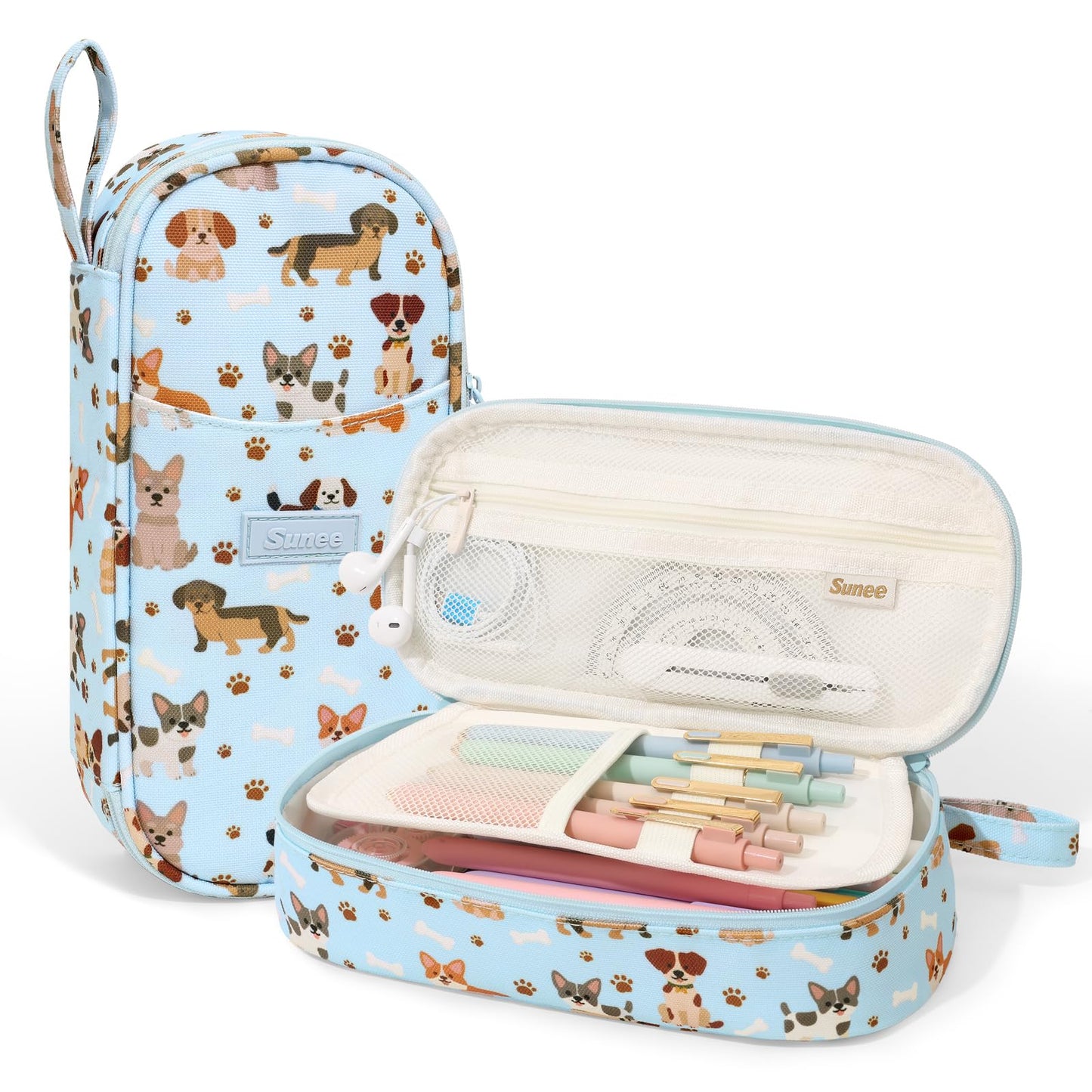 SUNEE Cute Pencil Case, Large Pencil Pouch, Aesthetic Big Pencil Bag with Zipper, Kawaii Stationery