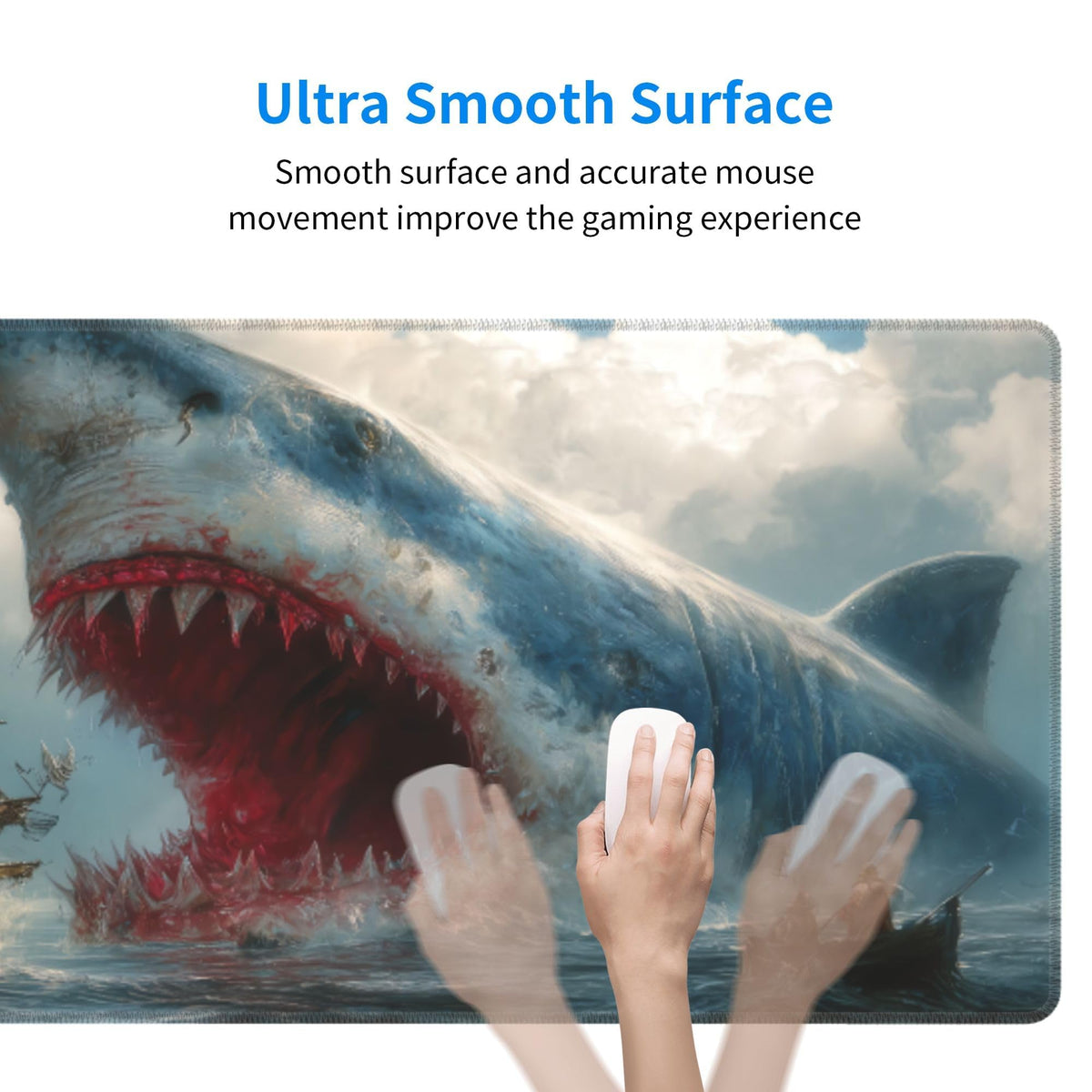 Fish Mouse Pad Extended Large Gaming Mouse Pad XL Stitched Edges for Gamer Home Office 31.5 X 11.8