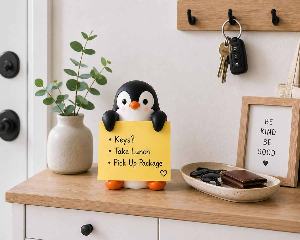 HORTIX Penguin Pop-Up Sticky Note Dispenser for 3 x 3 in Notes