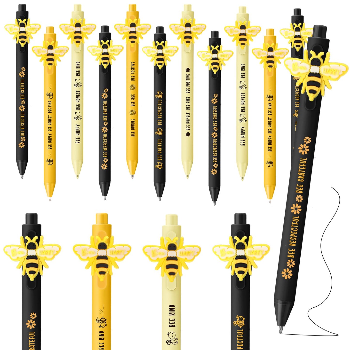 Jetec 30 Pcs Back to School Gifts Inspirational Bee Pens Cute Ballpoint Pens Bulk Employee