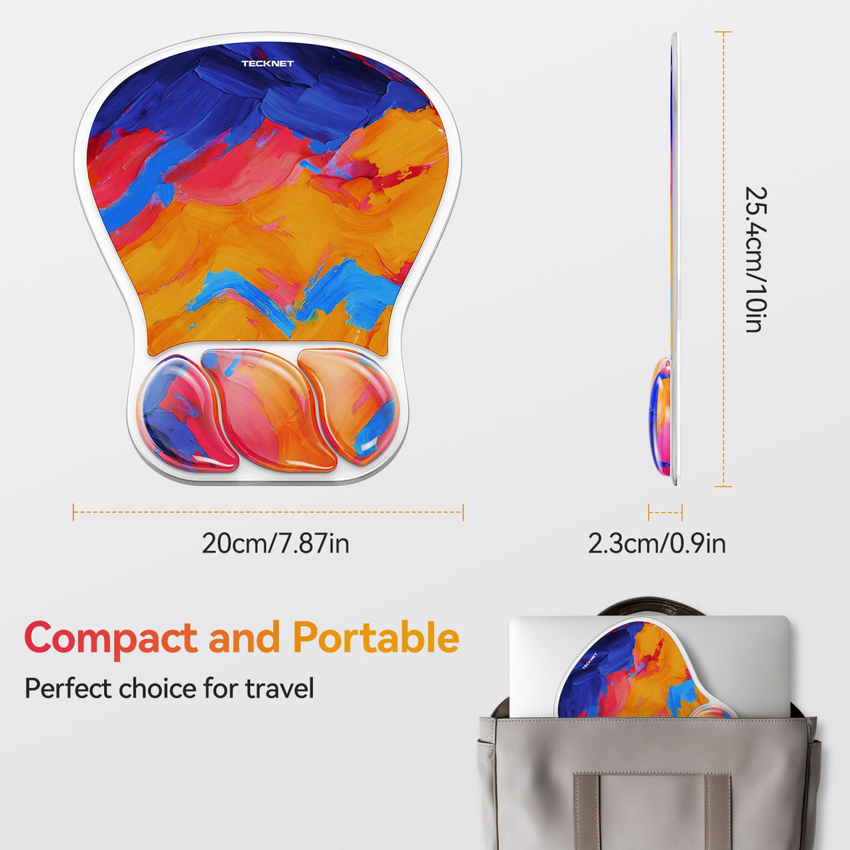 TECKNET Gel Ergonomic Mouse Pad, Mouse Pad with Wrist Rest, Oil Painting