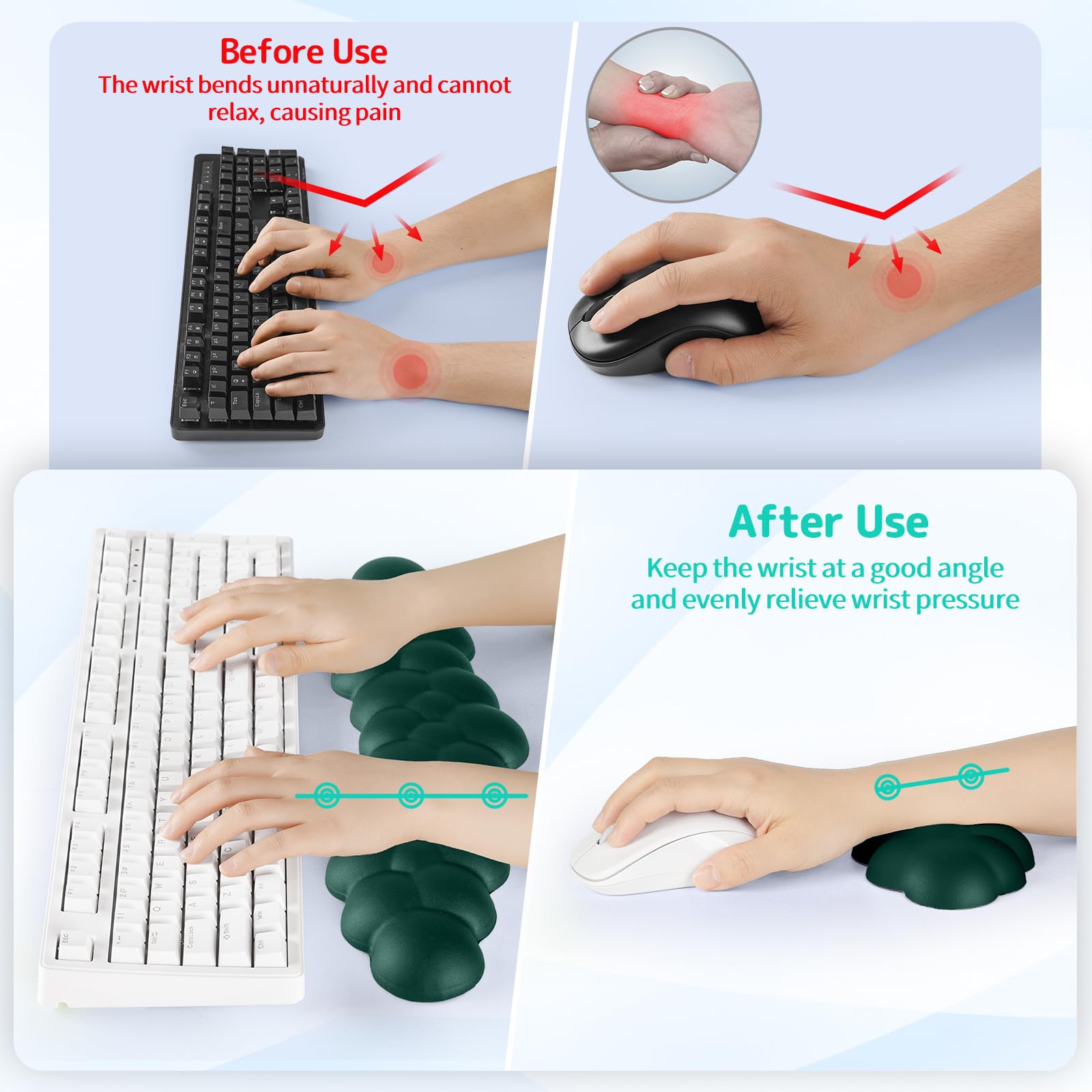 Sushret Cloud Wrist Rest for Keyboard and Mouse, Cloud Keyboard Wrist Rest