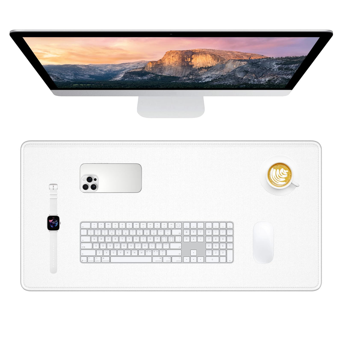 Dapesuom Large Gaming Mouse Pad, Extended Mouse Mat with Stitched Edges, Full Size Keyboard Pad