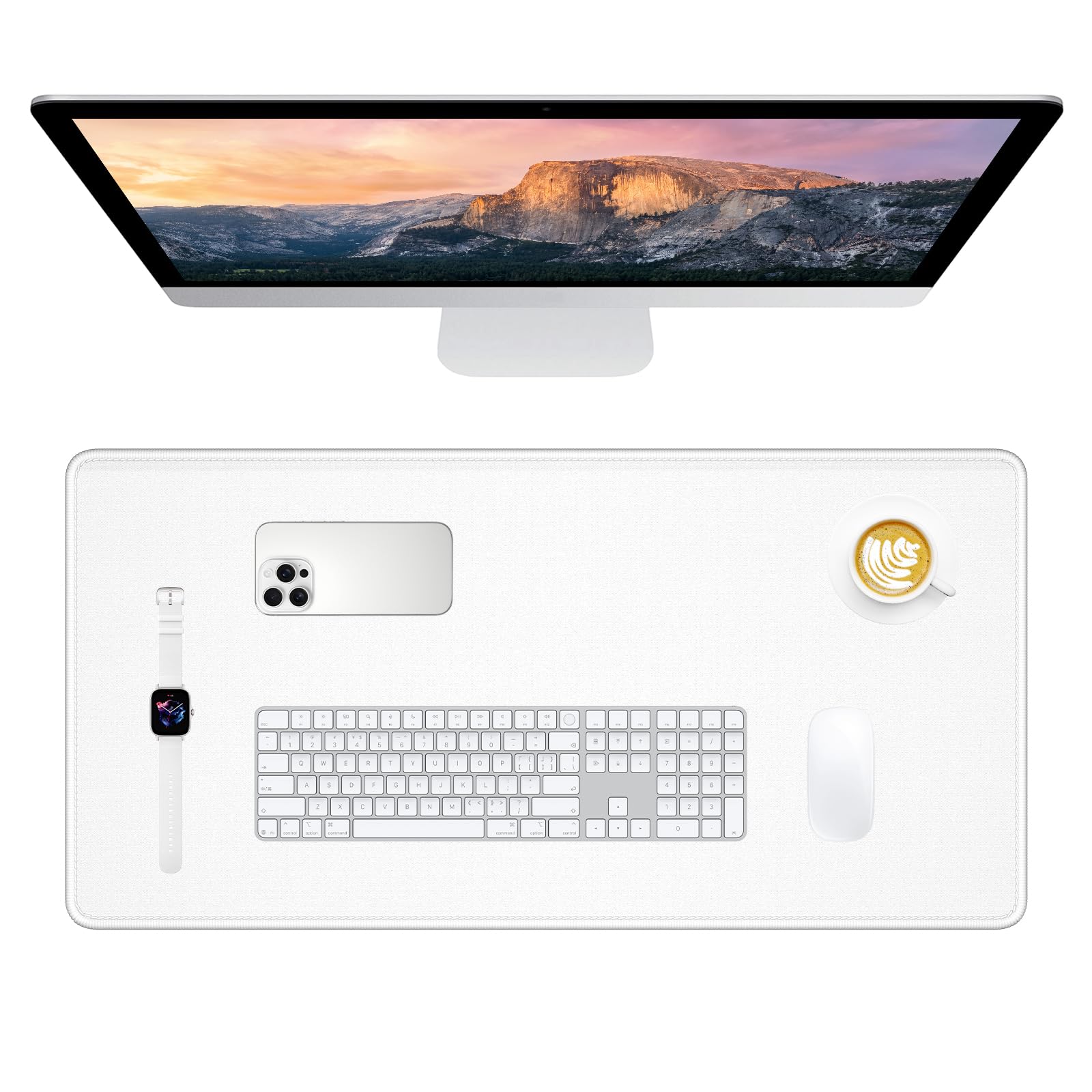 Dapesuom Large Gaming Mouse Pad, Extended Mouse Mat with Stitched Edges, Full Size Keyboard Pad