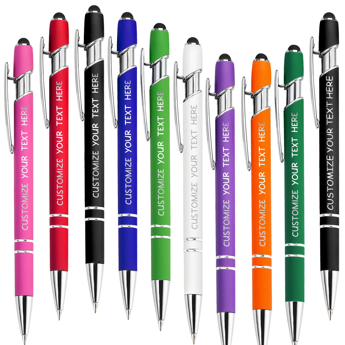 Fadace Up to 500 Pcs Personalized Pens Bulk Custom Customized Pen with Stylus Free Engraving