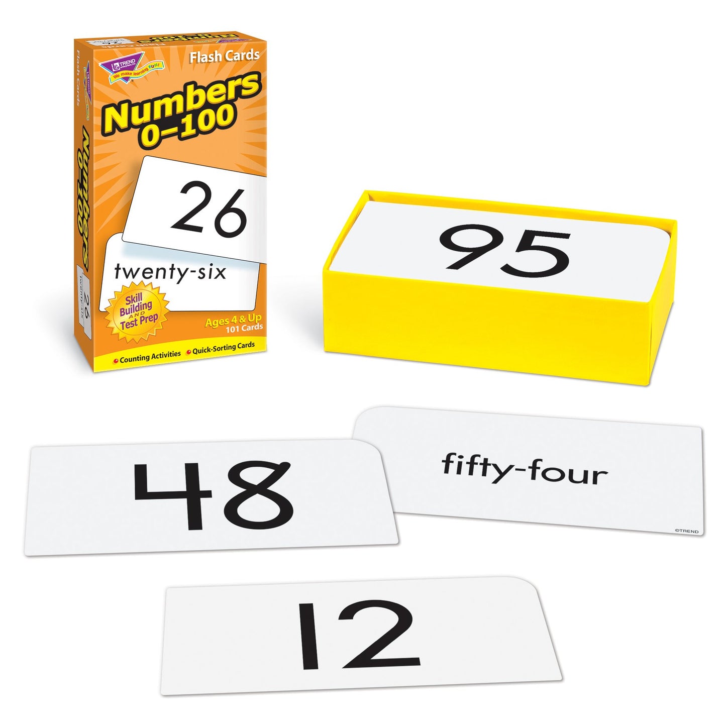 Trend Enterprises Numbers 0-100 Skill Drill Flash Cards, 101 Math Cards
