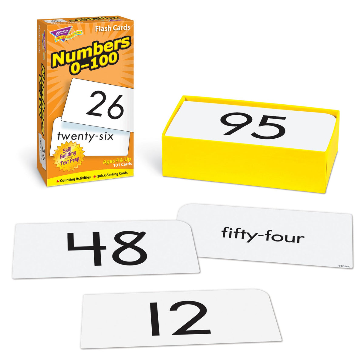 Trend Enterprises Numbers 0-100 Skill Drill Flash Cards, 101 Math Cards