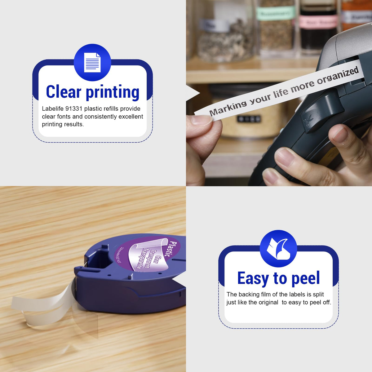 Compatible with DYMO LetraTag Refills Clear Plastic 1/2 x 13 12mm x 4m
