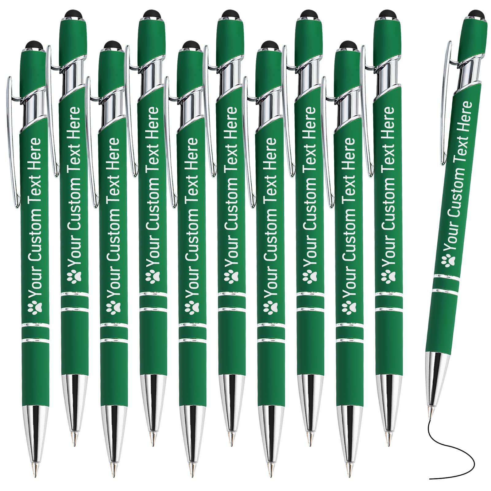STREADVE Personalized Custom Pens with Name Engraved Logo Text Pen, Pack of 10 Customized Smooth
