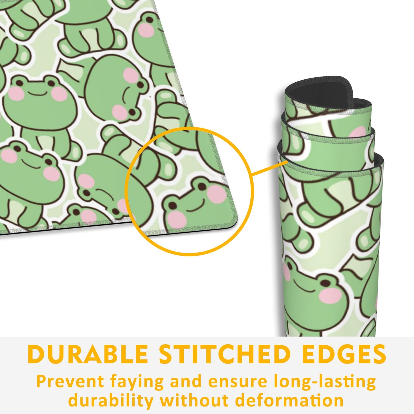 Uiaoiais Kawaii Frog Gaming Mouse Pad,Green Cute Desk Mat,31.5""X15.7"" Large Desk Pad with
