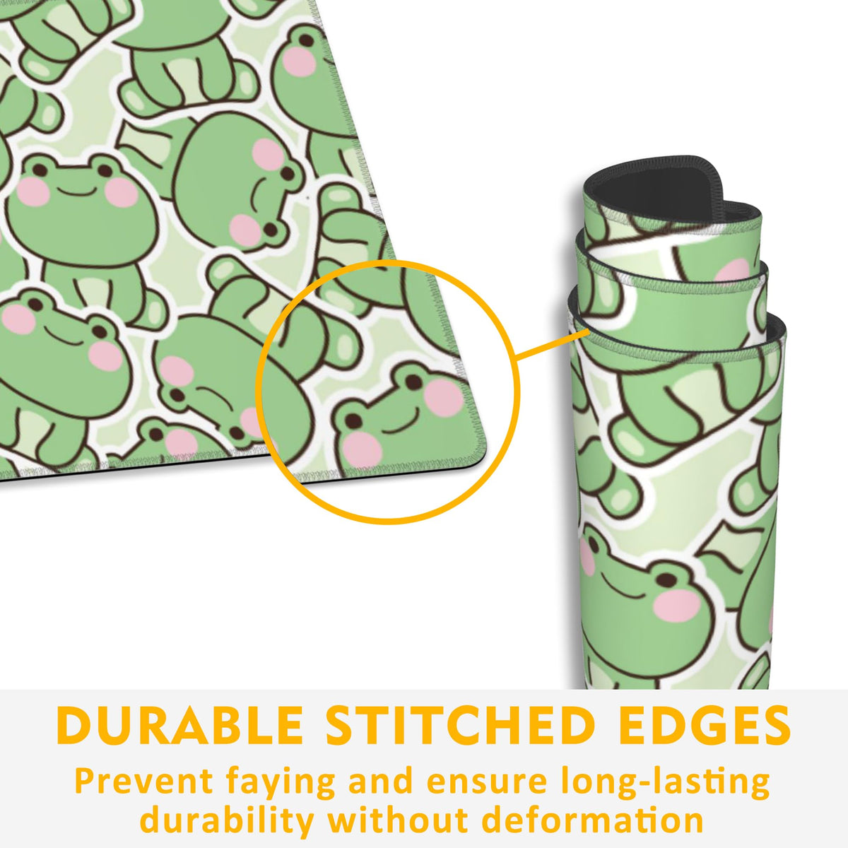 Uiaoiais Kawaii Frog Gaming Mouse Pad,Green Cute Desk Mat,31.5""X15.7"" Large Desk Pad with