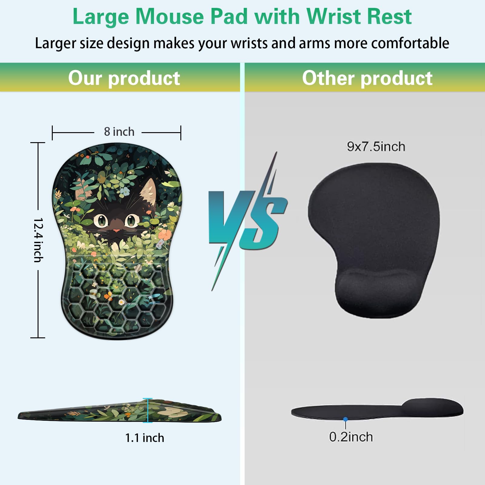 Mouse Pad with Wrist Rest, Canjoy Ergonomic Wrist Support with Massage