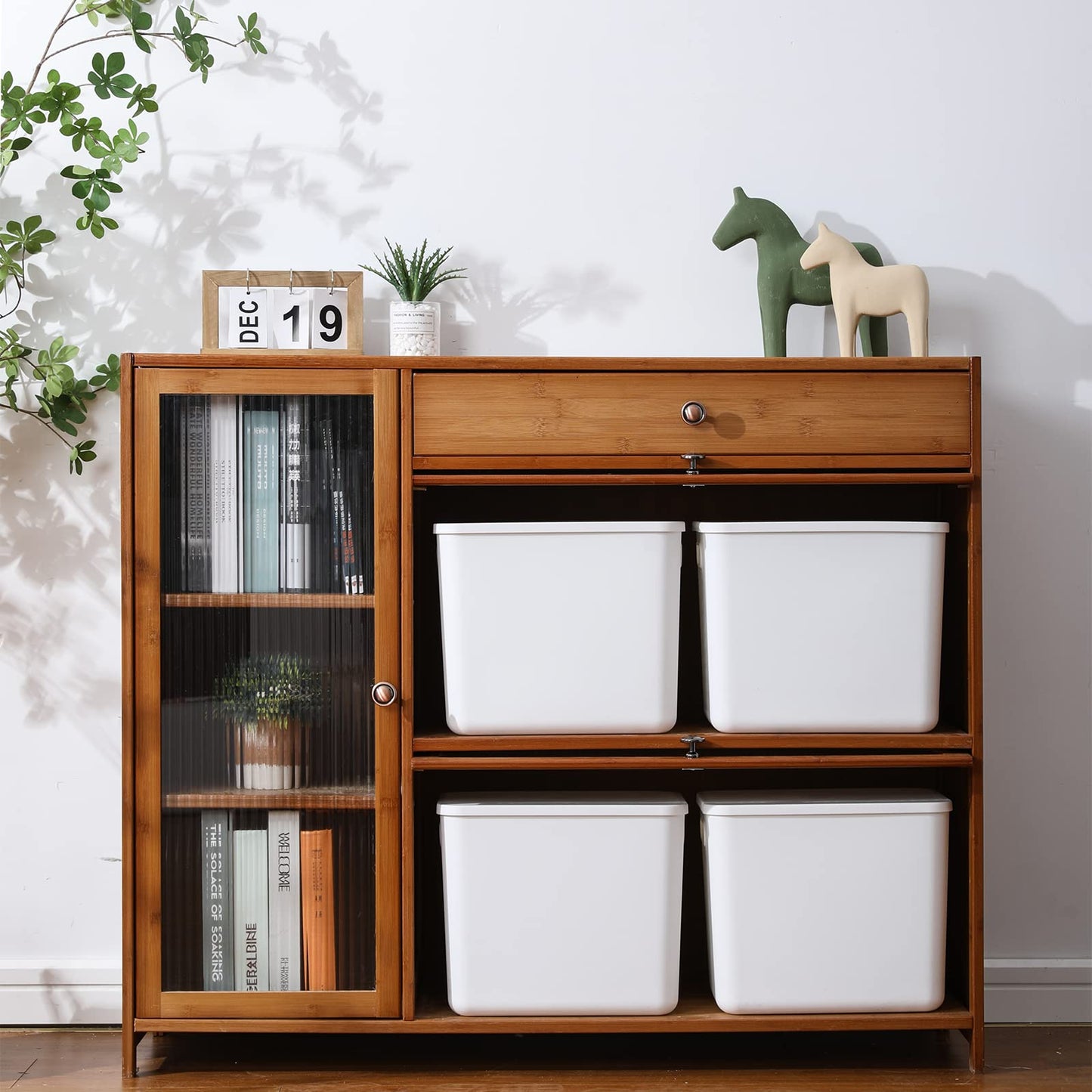 Yishyfier Plastic Storage Baskets Bins Boxes With Lids,Organizing Container White Storage Organizer