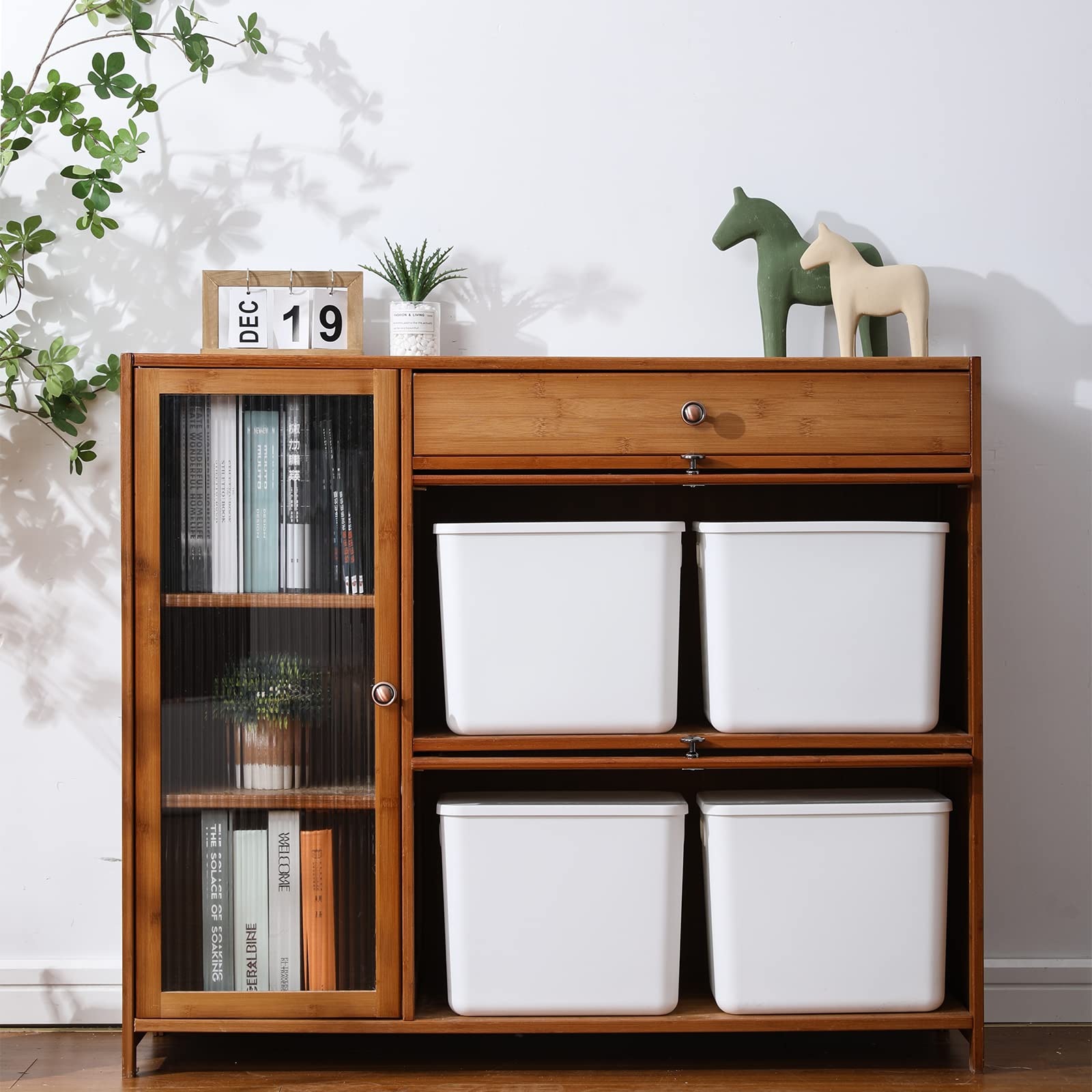 Yishyfier Plastic Storage Baskets Bins Boxes With Lids,Organizing Container White Storage Organizer