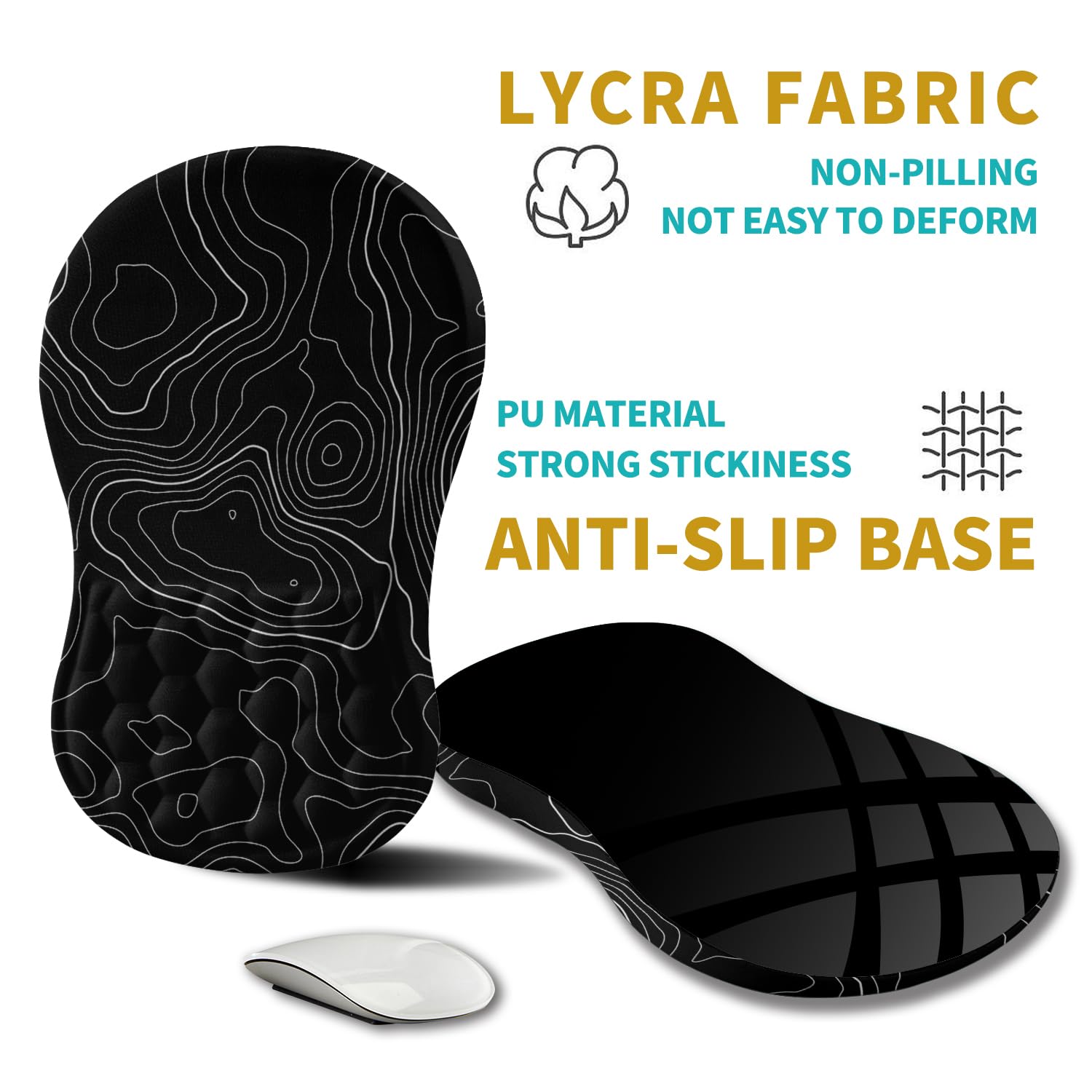 Hokafenle Ergonomic Mouse Pad Wrist Support, Wrist Rest Mousepad for Carpal Tunnel Pain Relief with