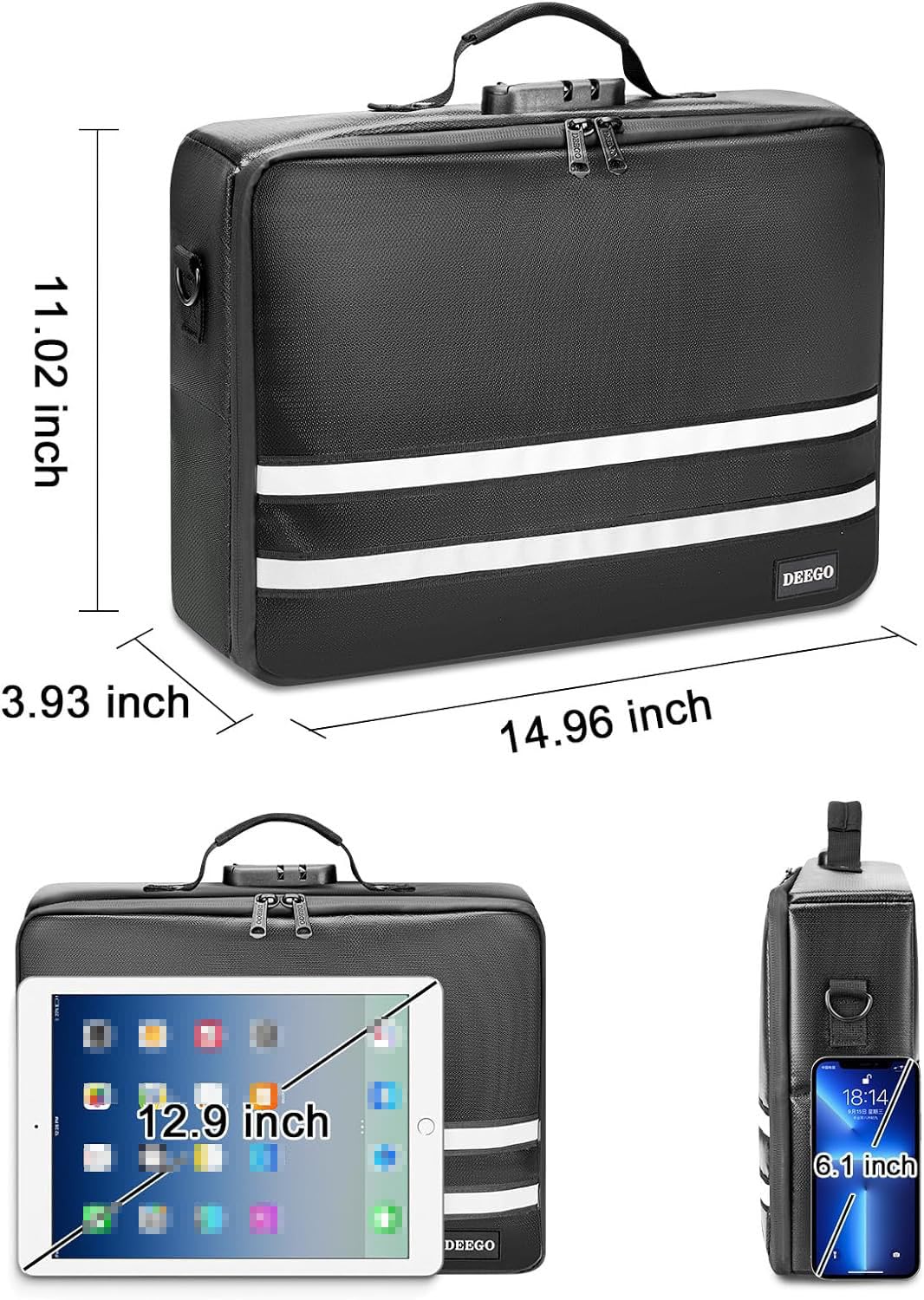 DEEGO Fireproof Document Organizer With Lock,Important Document Folder