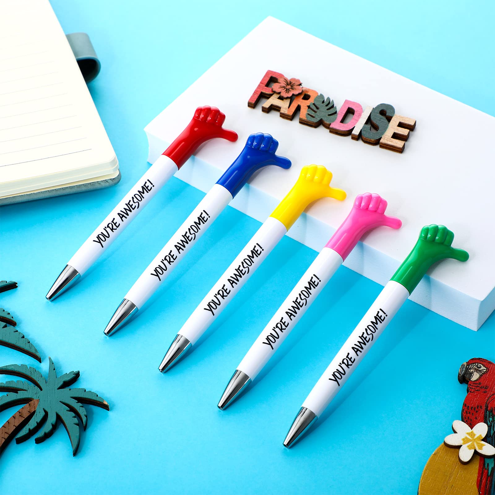 Fumete 100 Pcs You're Awesome Thumbs up Pens Thank You Gifts Inspirational Quotes Fun Employee