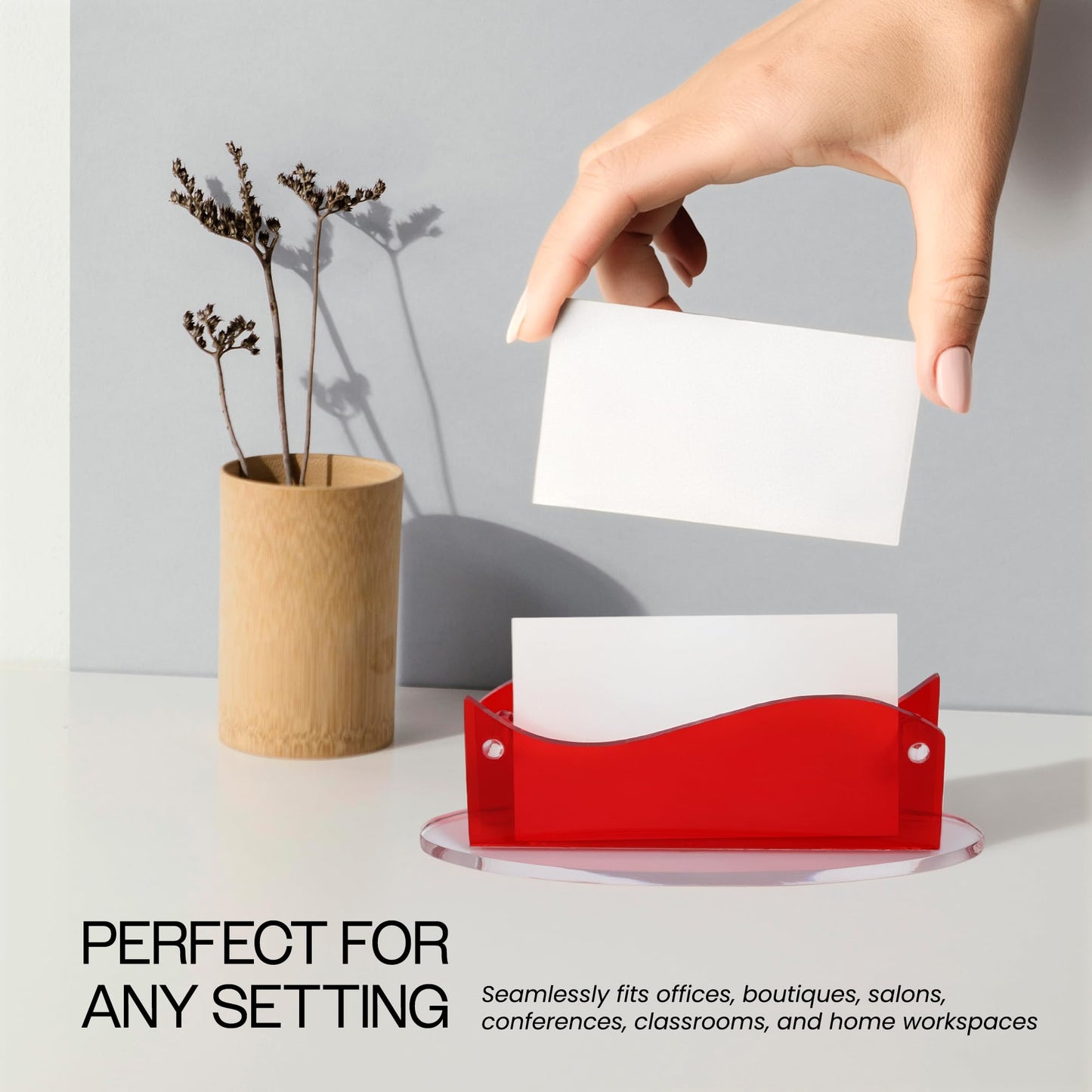 Beauticom Modern Style Business Card Holder Organizer Stand Display for Offices, Receptionist