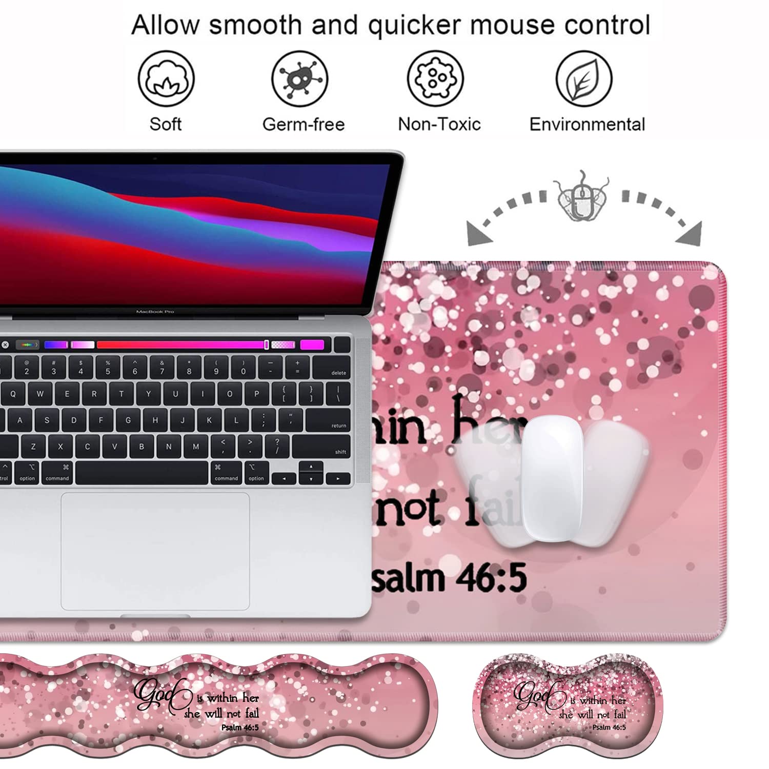 Ergonomic Keyboard Wrist Rest & Mouse Pad Wrist Rest Set,Large XXL Gaming Desk Mat 31.5"x