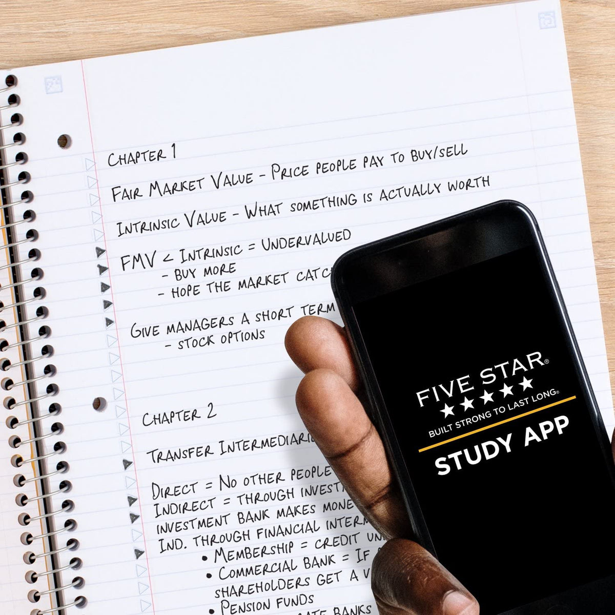 Five Star Spiral Notebook + Study App, 3 Pack, 1 Subject, College Ruled Paper, 100 Sheets, 8-1/2" x