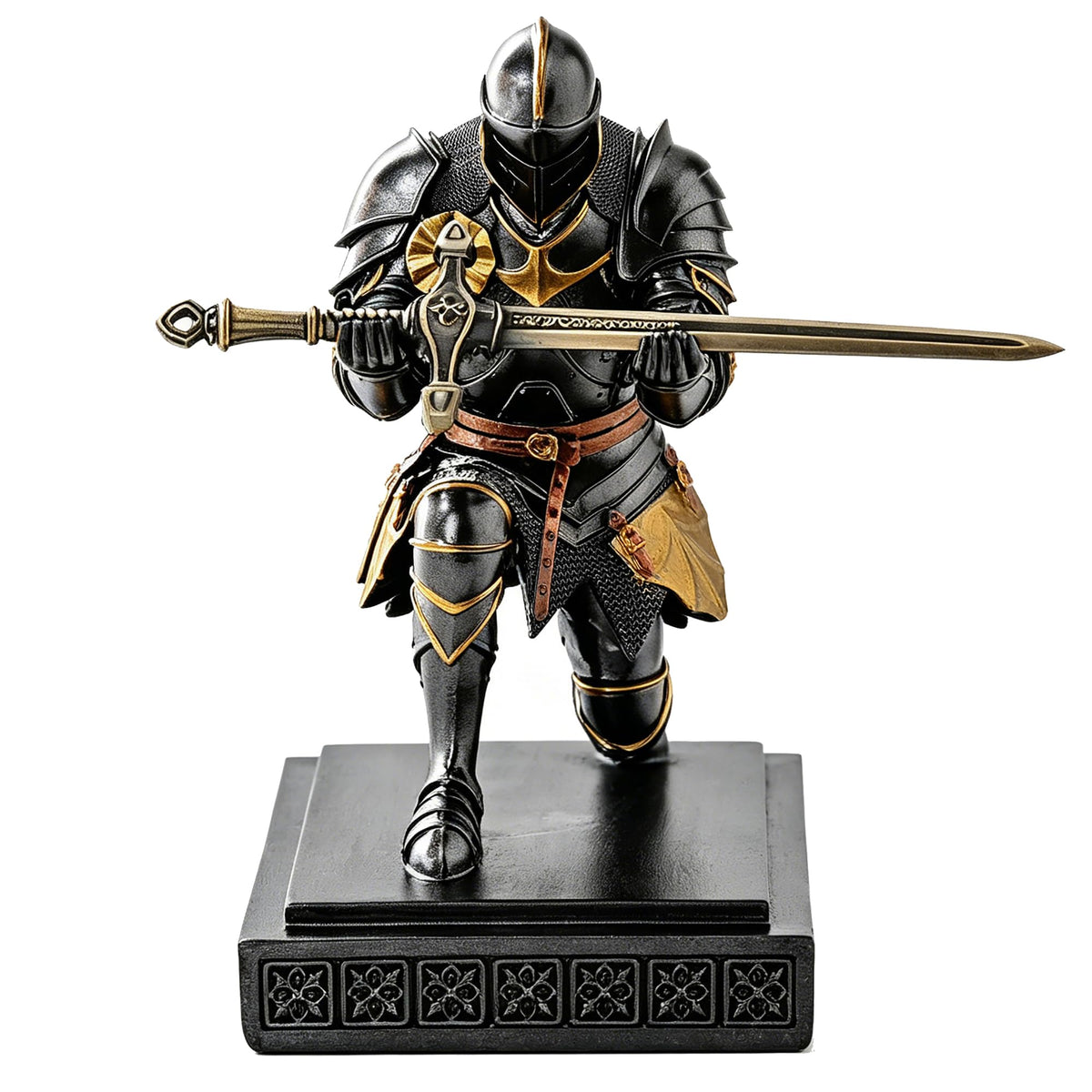 Medieval Warrior Knight Pen Holder Fun Desk Accessories Paperweight Iron