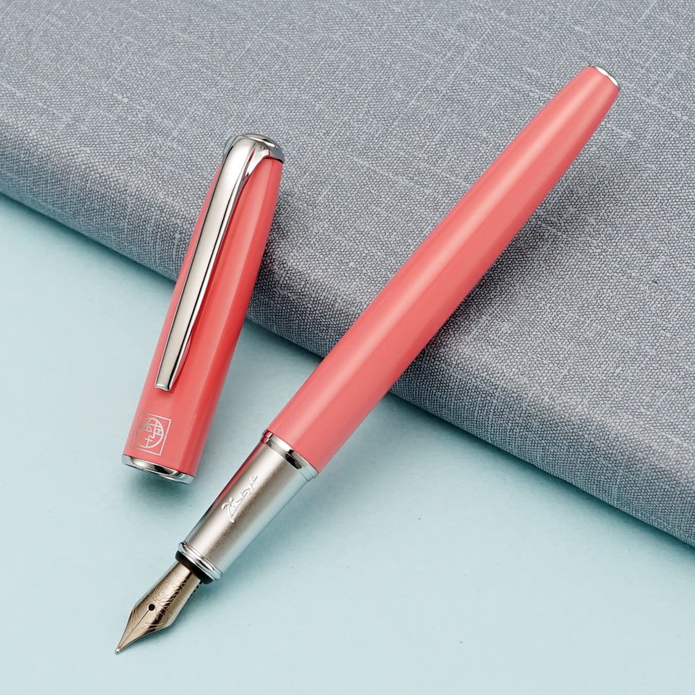 erofa Picasso 916 Pink Fountain Pen with Gift Box Writing Pen Set Medium Nib 0.7mm for Office