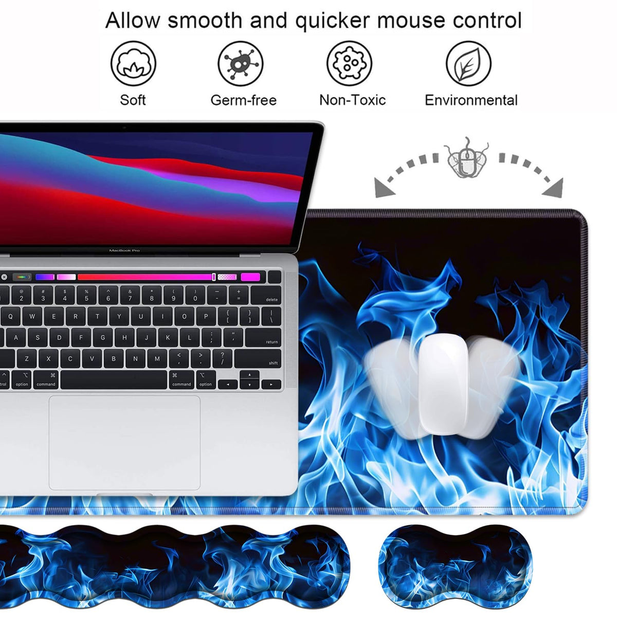 Ergonomic Keyboard Wrist Rest and Mouse Pad Wrist Rest Set, Large XXL Gaming Mousepad 31.5"x 11.8"
