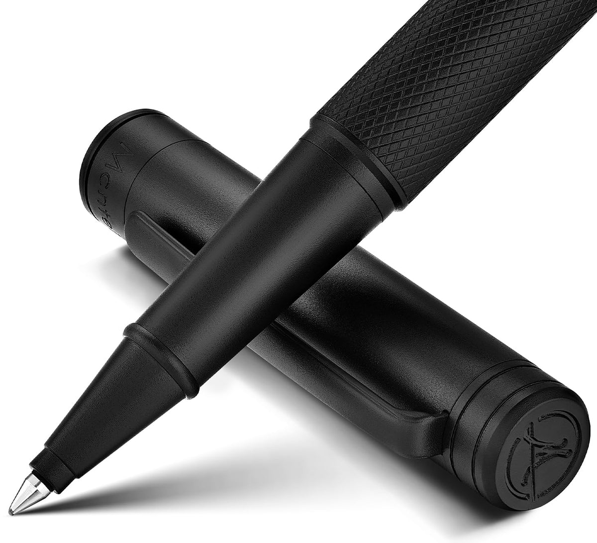 MCNTEIK Matte Black Forest Rollerball Pen, Luxury Pen with Schmidt Black Ink Refill, Fancy Pen Gift