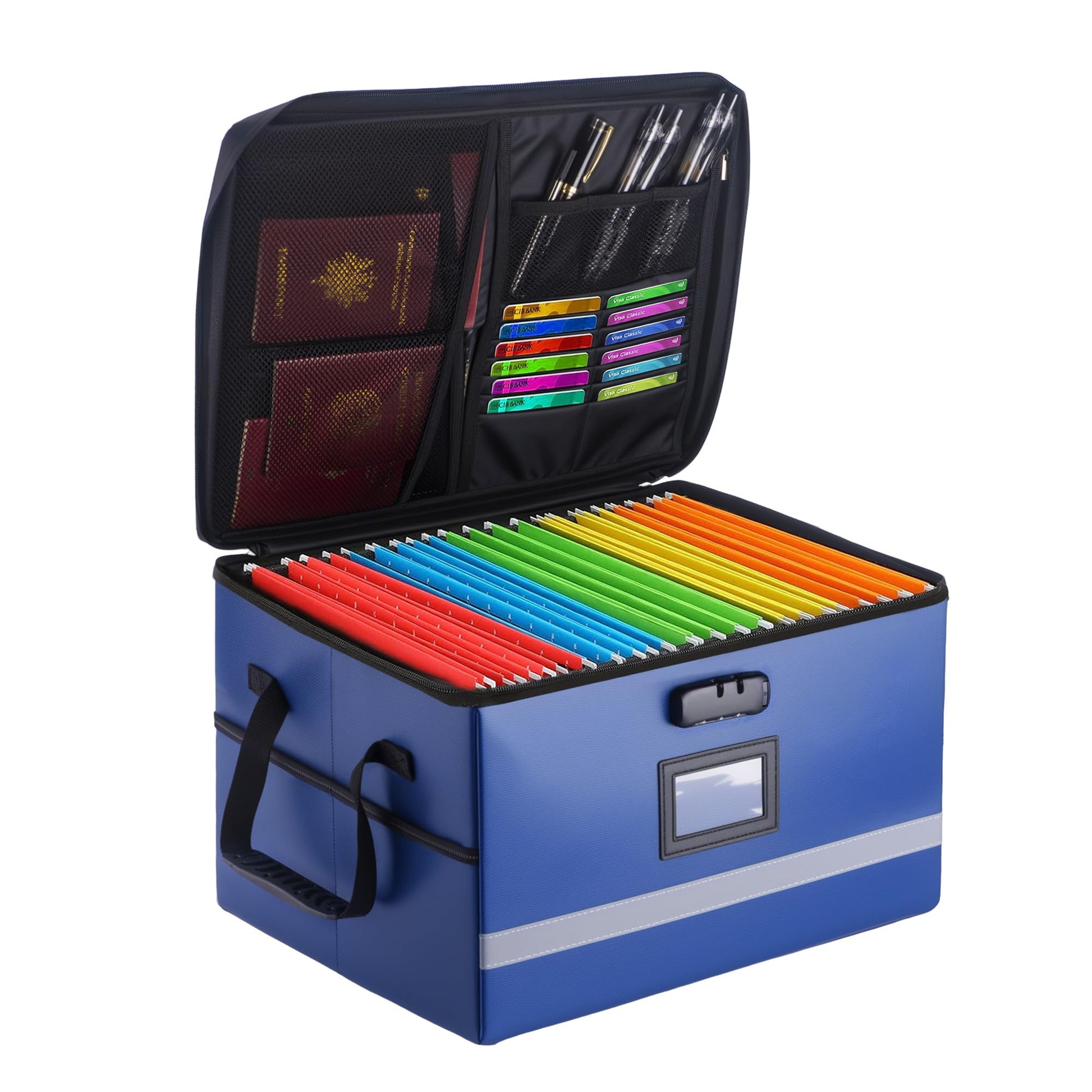 EXLIFBAG Fireproof File Organizer with Lock, 1 Layer