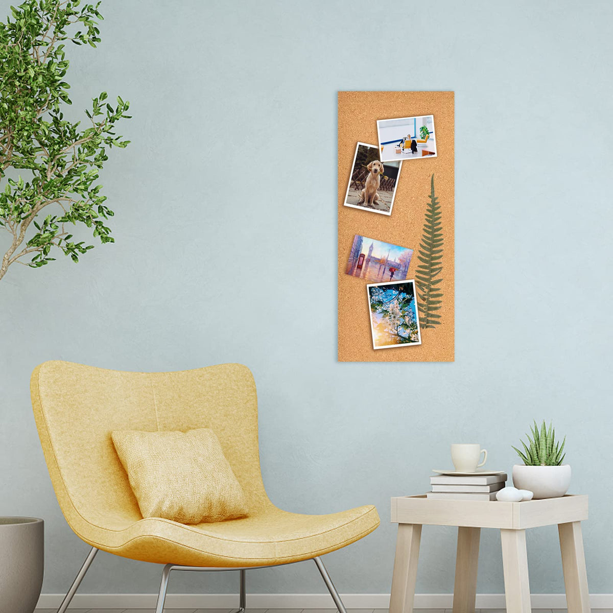 Aitakatta 17x8 Corkboard Tiles Bulletin Board, 1/2" Thick Self-Adhesive Cork Boards for Walls, Cork