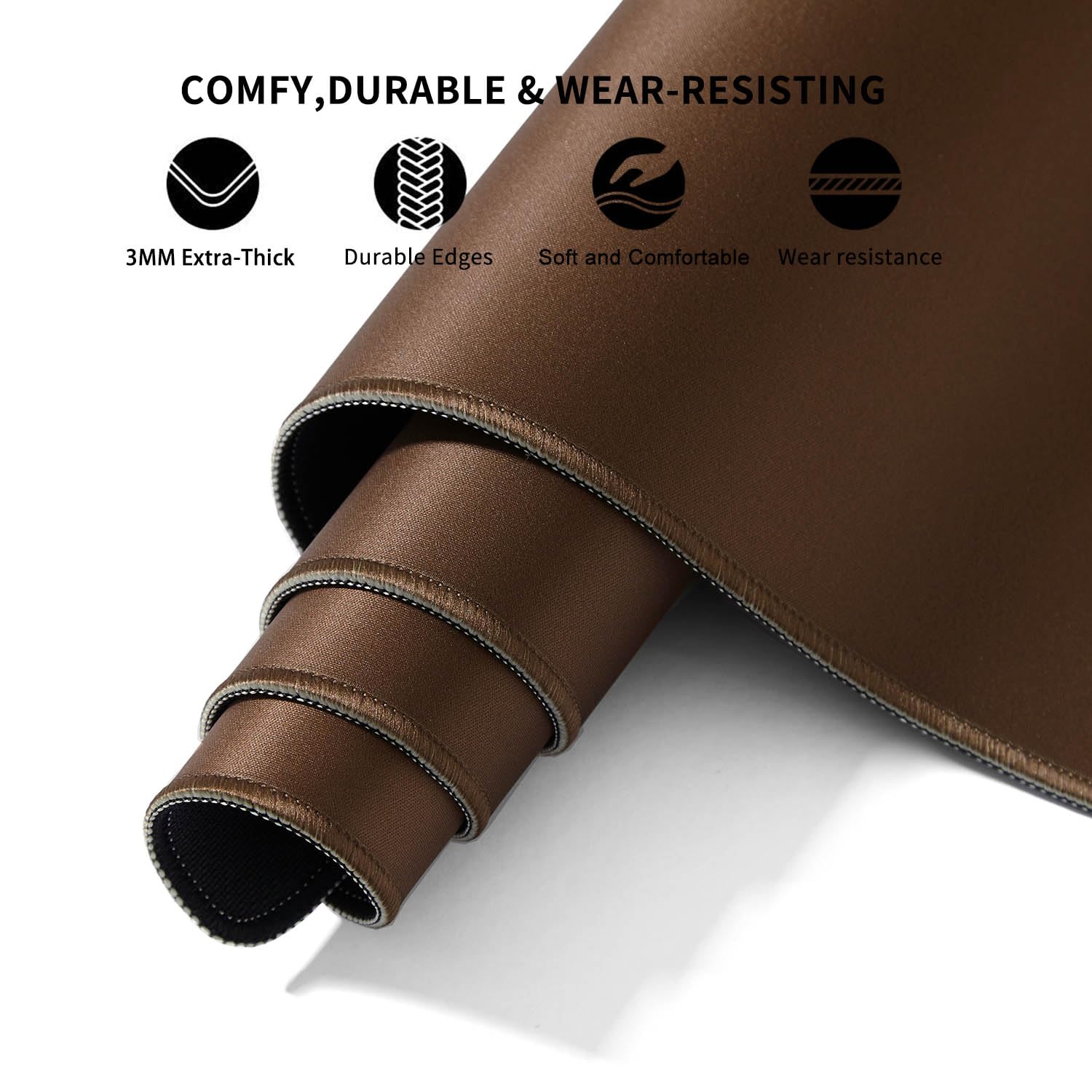 DOBAOJIA Mouse Pad Brown, Mouse and Keyboard Combo Pad XXXXL 39.4” x 19.7”