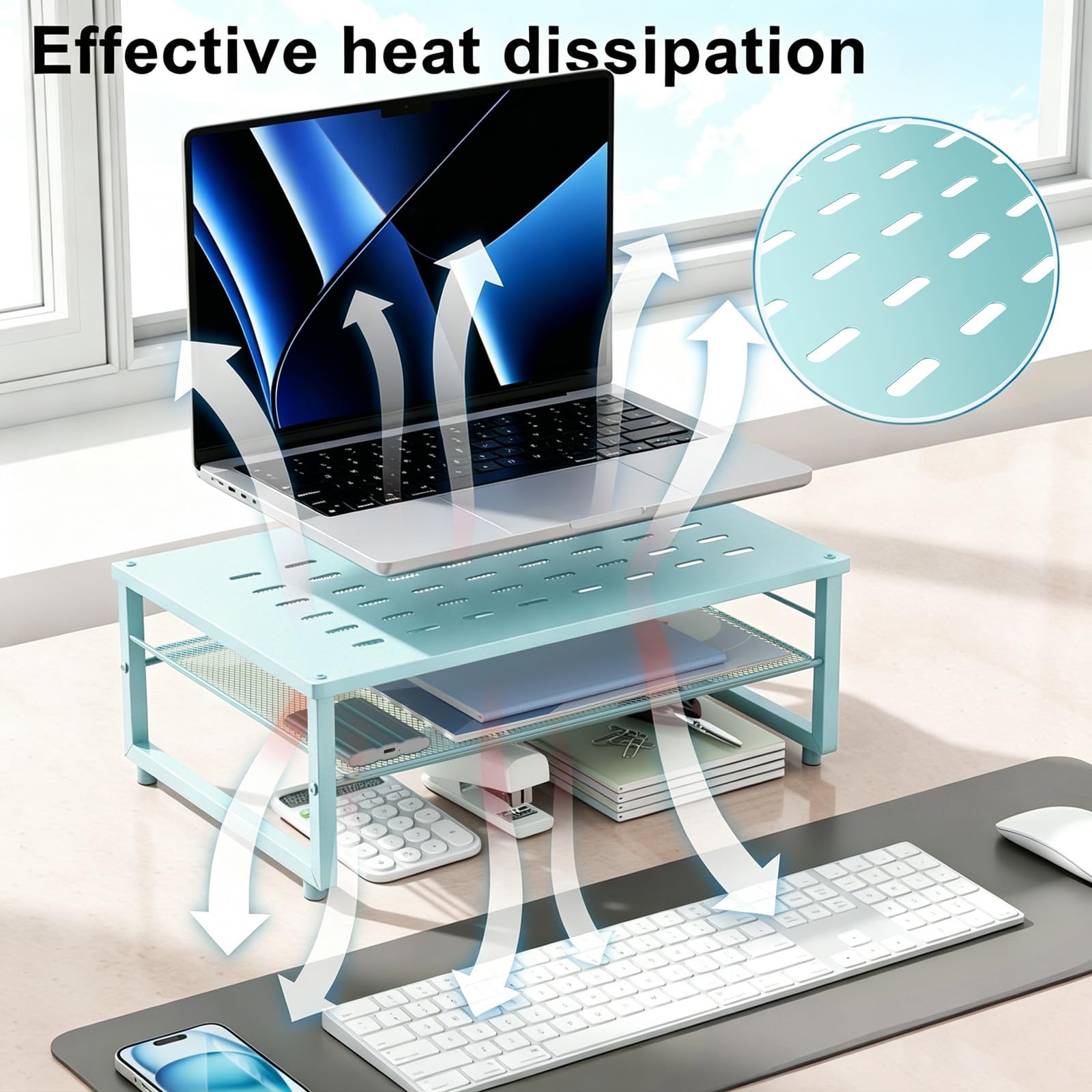 gianotter 2-Tier Metal Monitor Stand Riser