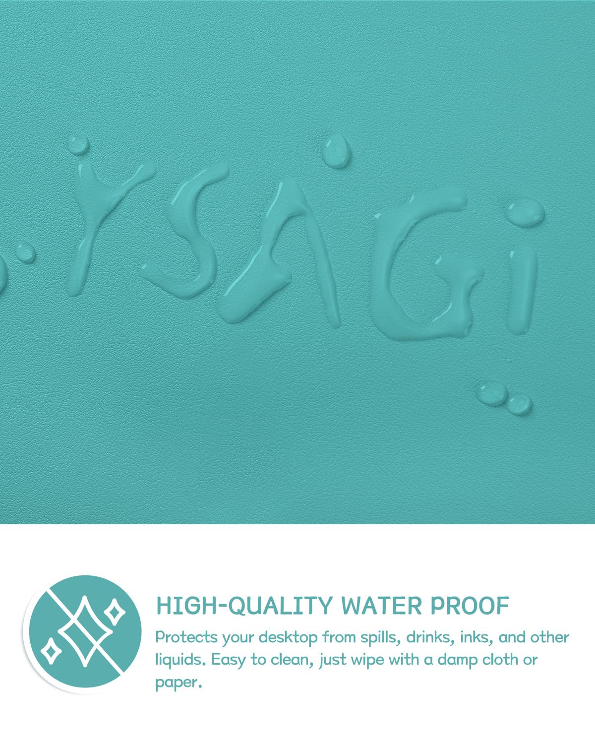 YSAGi Non-Slip Leather Desk Pad L Size, Waterproof Laptop Computer Desk Keyboard Mat, Table