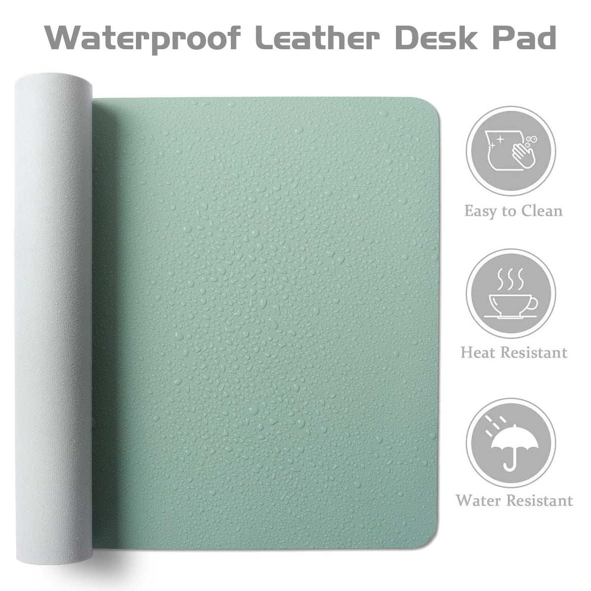 Aothia Leather Desk Pad Protector - Large Mouse Pad, Office Mat, Non-Slip PU Leather Blotter