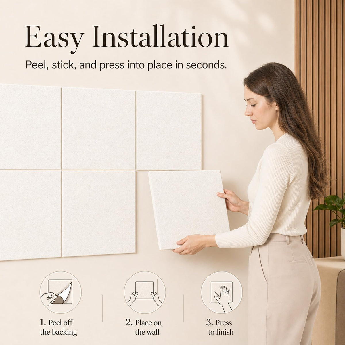 Baysola Felt Bulletin Board Tiles, Cork Board Alternative, 48 x 36 in