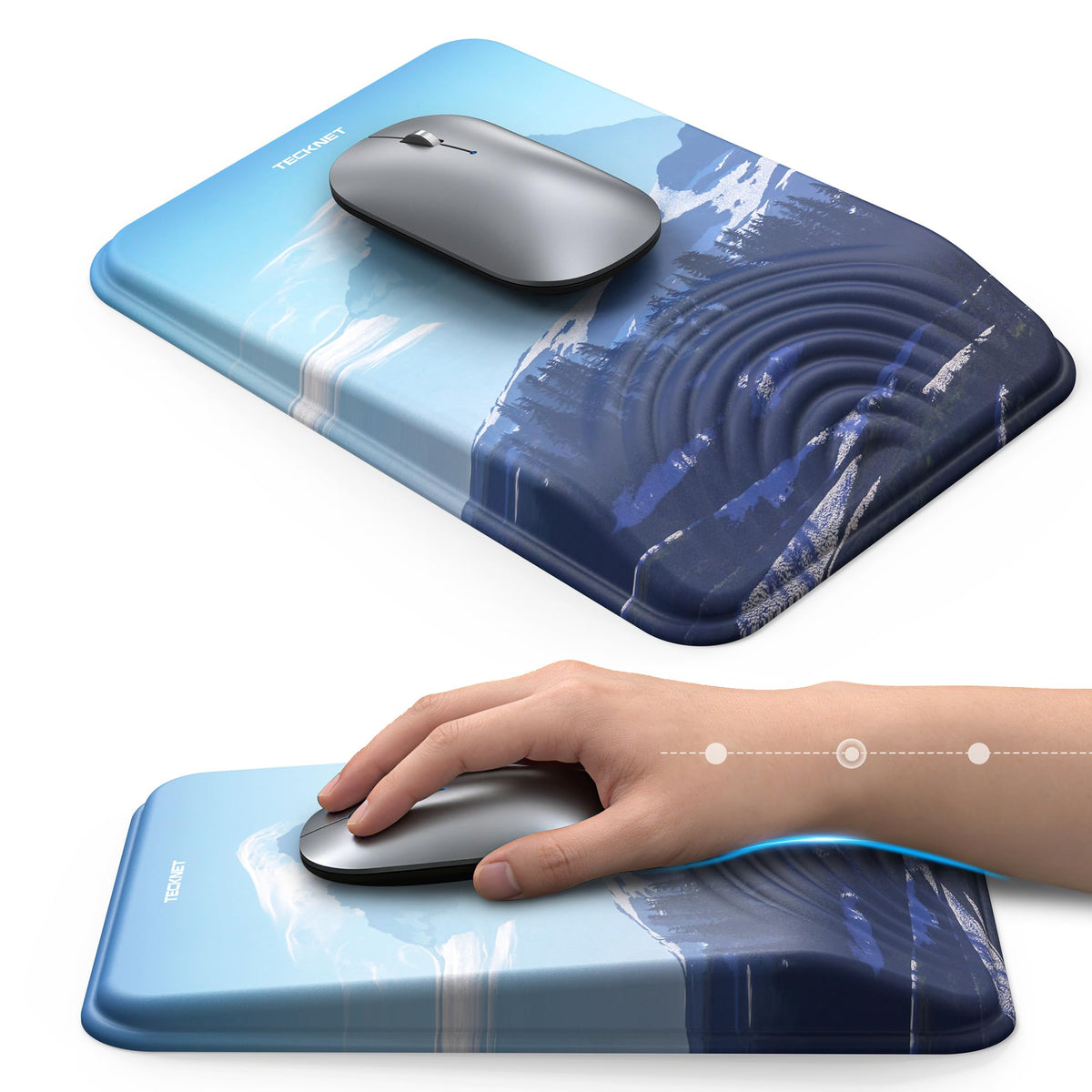 TECKNET Ergonomic Mouse Pad with Wrist Rest, All-Day Comfort & Pain Reliefv