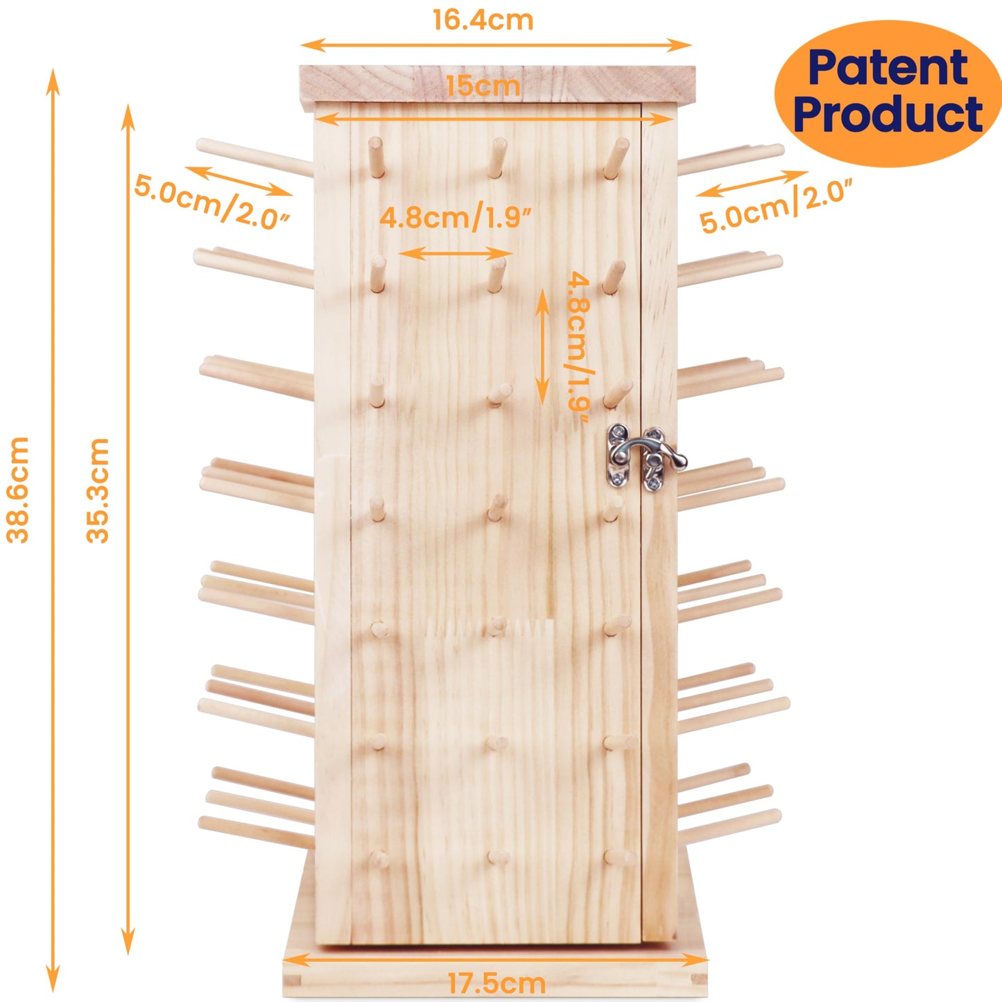 New brothread 93 Spools 360° Fully Rotating Wooden Thread Rack