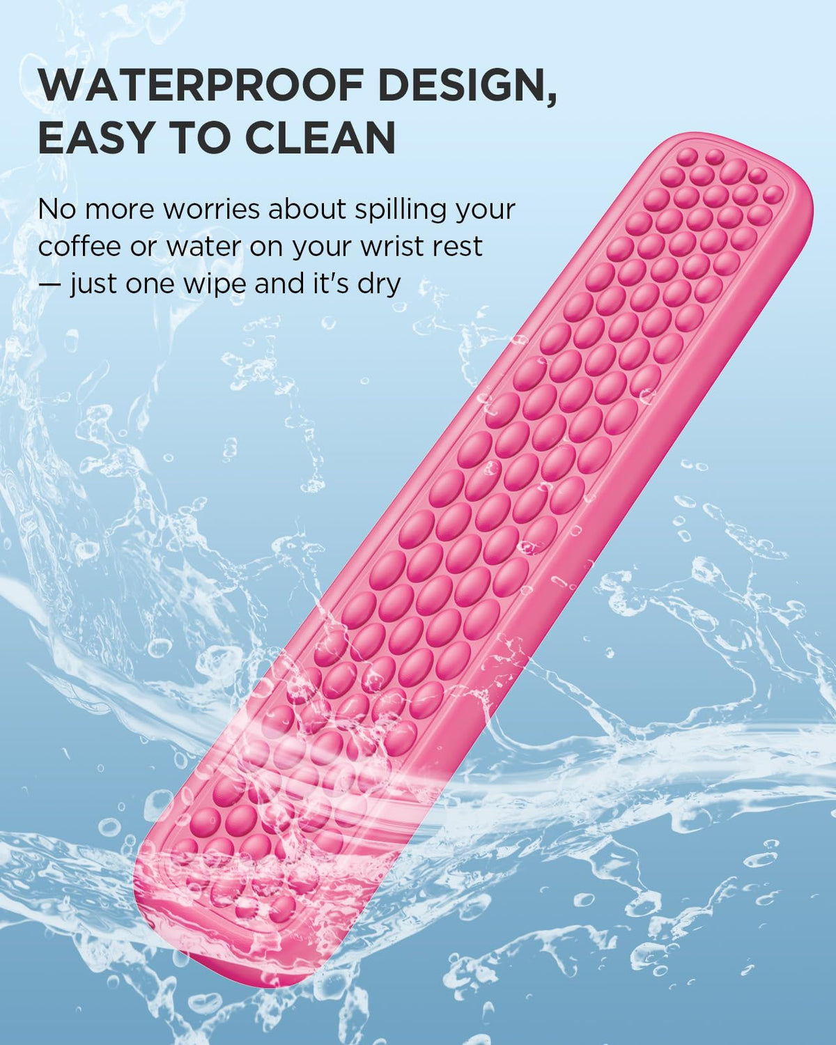 Lekvey Ergonomic Keyboard Wrist Rest, Memory Foam Wrist Support, Rose Pink
