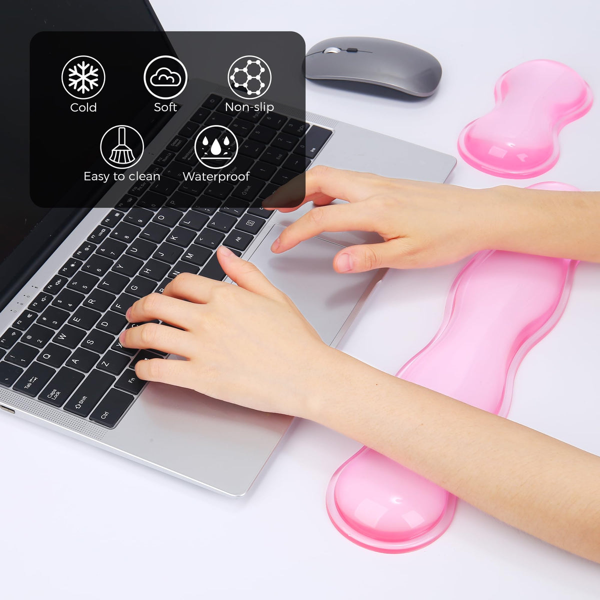 ABRONDA Gel Wrist Rest for Keyboard and Mouse, Wrist Rest for Keyboard, Mouse Wrist Support, Pain