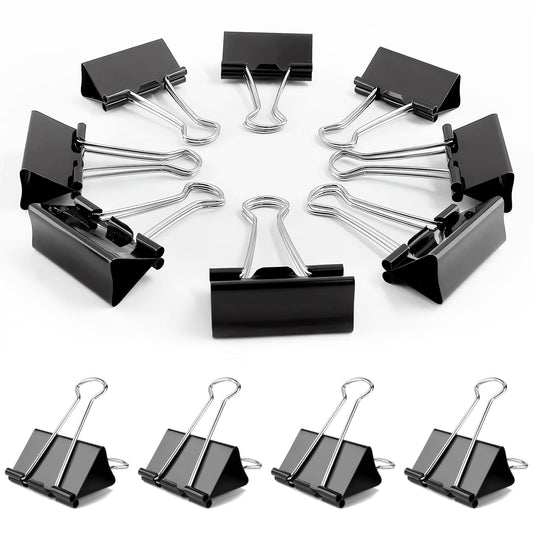 72Pack Medium Binder Clips,1inch Black Paper Clips Metal Bulk Clip