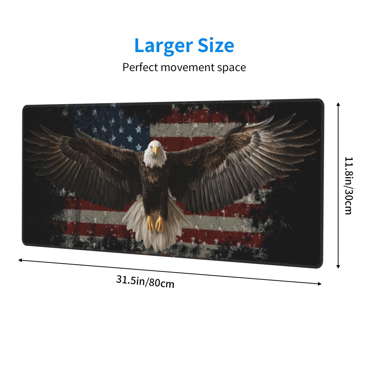 American Flag Bird Mouse Pad Extended Large Gaming Mouse Pad XL Stitched Edges for Gamer Home