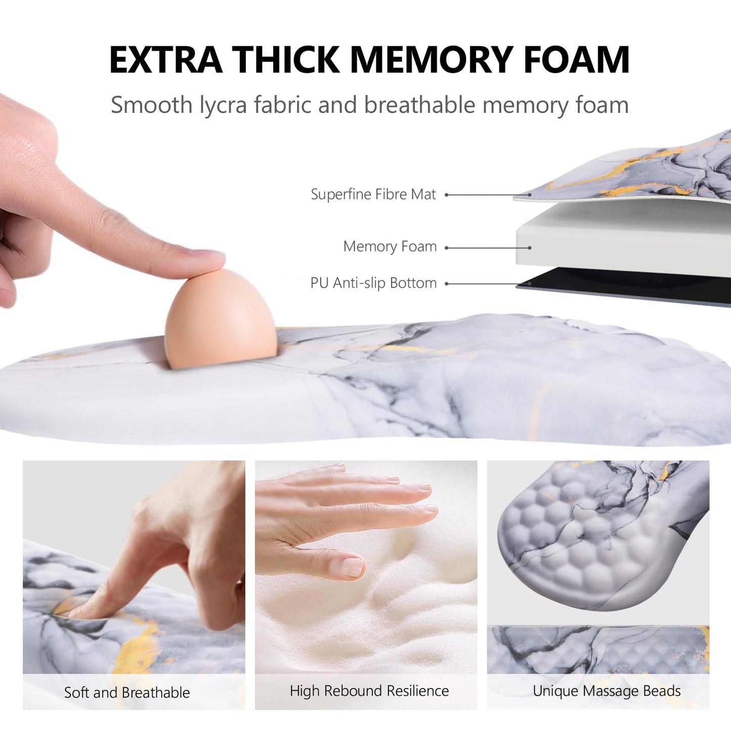 Laokiiy Ergonomic Mouse Pad with Wrist Support and Keyboard Wrist Rest Set