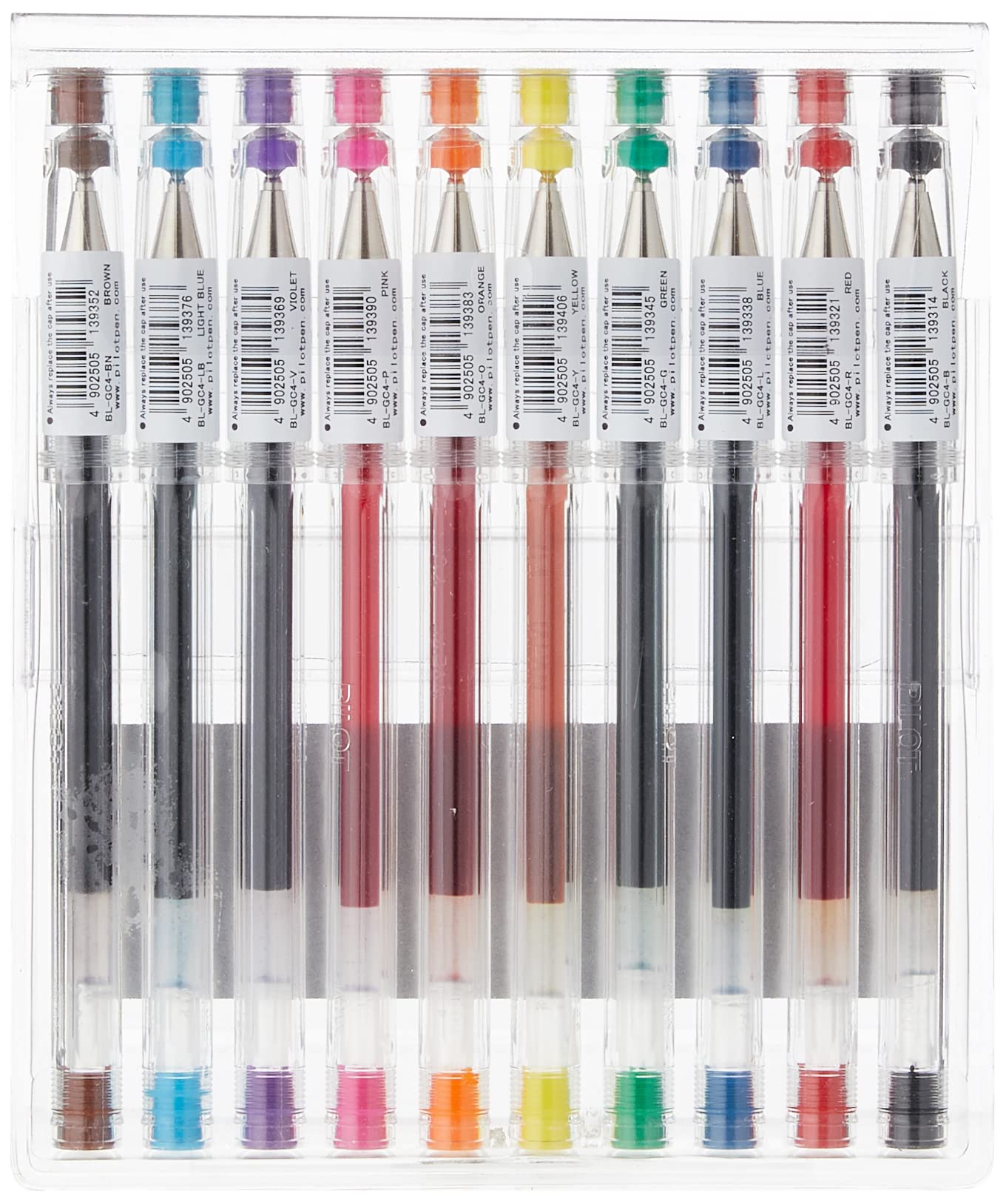 Pilot G - Tec C4 Gel Microtip Rollerball 0.4 mm - Assorted, Pack of 10