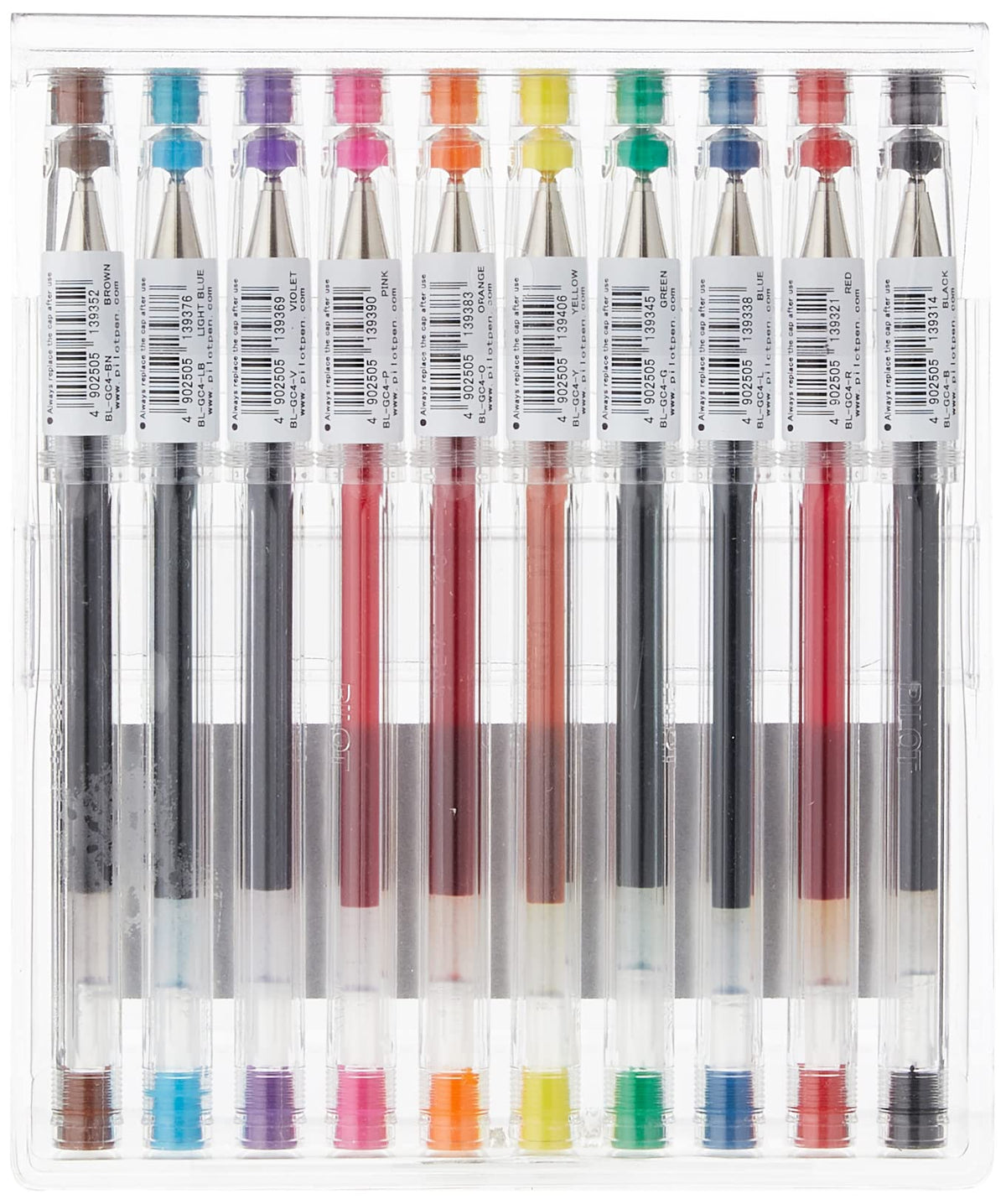 Pilot G - Tec C4 Gel Microtip Rollerball 0.4 mm - Assorted, Pack of 10