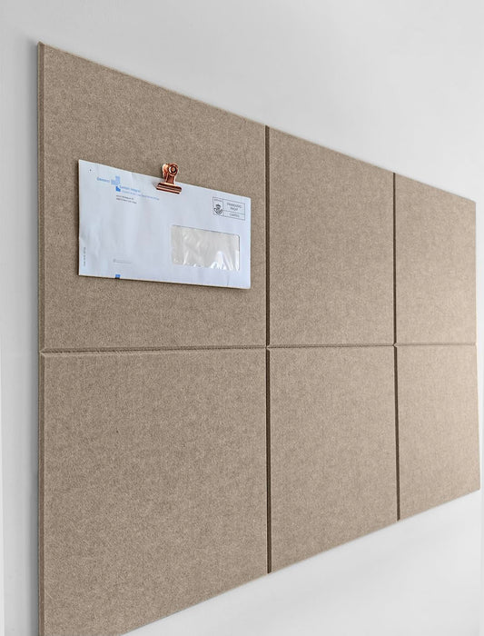 DECORITA Cork Board 24 x36 Alternative - 6 Pack Felt Wall Tiles with Safe Removable Adhesive Tabs