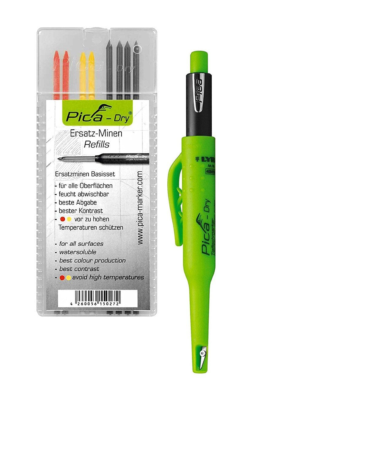 Pica-Dry Longlife Automatic Pen inkl. 8 Ersatzminen Basis Set
