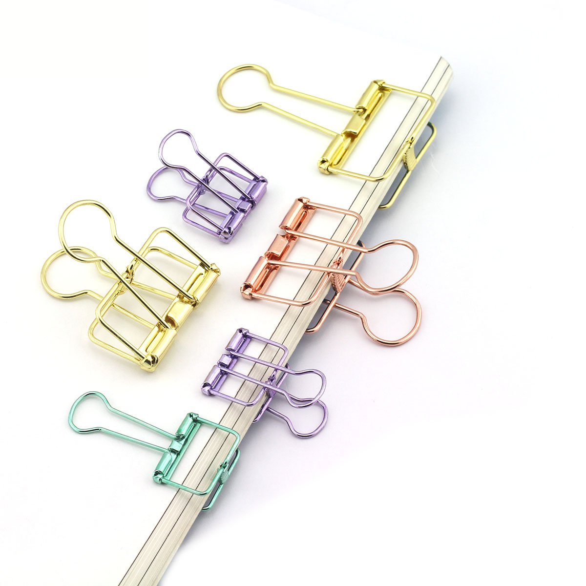 RuiLing 40-Pack Multi-purpose Metal Wire Binder Clip Set,20pcs 2.25 Inch & 20pcs 1.57 Inch Paper