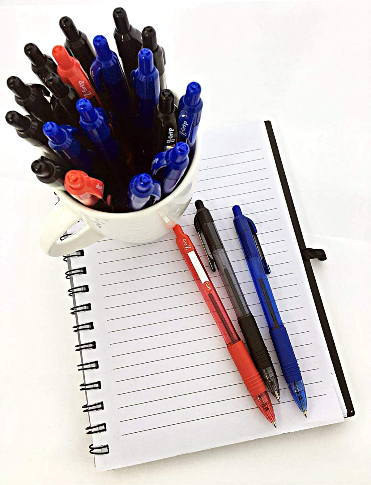 Zebra Pen Z-Grip Retractable Ballpoint Pen, Medium Point 1.0mm, 12 Black & 12 Blue Ink Pens, Bulk